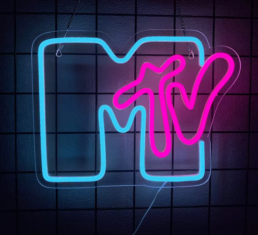 LED Neon Skylt – MTV (35x27cm) till garage/hem/kontor 1 LED Neon Skylt – MTV (35x27cm) till garage/hem/kontor