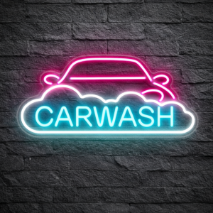 LED Neon Skylt – Carwash (43x20cm) till garage/hem/kontor