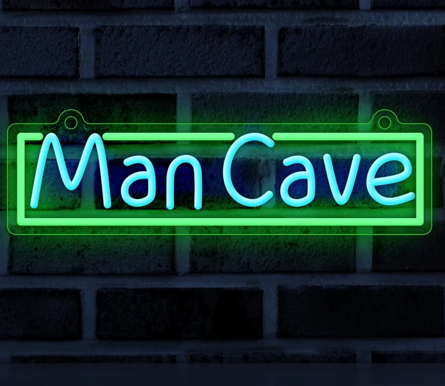 LED Neon Skylt – Man Cave blå/grön (40,6x12cm) till garage/hem/kontor 1 LED Neon Skylt – Man Cave blå/grön (40,6x12cm) till garage/hem/kontor