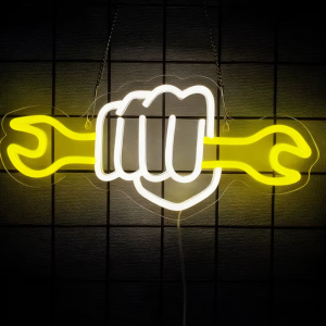 LED Neon Skylt – Skiftnyckeln (38x17.5cm) till garage/hem/kontor