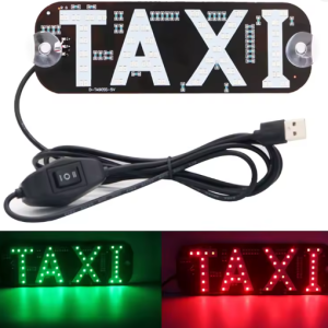 Taxi LED skylt grön & röd lampa