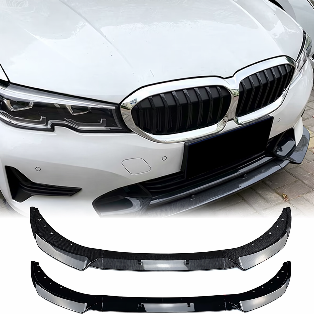 BMW 3-serie G20/G21 2019-2022 frontläpp (Blanksvart/"Kolfiber") 1 BMW 3-serie G20/G21 2019-2022 frontläpp (Blanksvart/"Kolfiber")