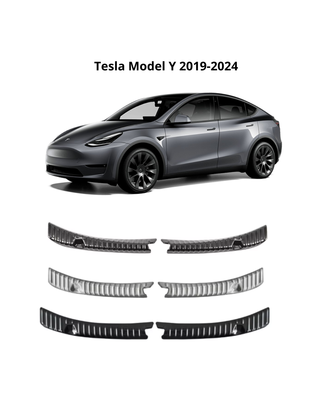 Tesla Model 3/Y 2017-2024 bagageskydd/lastskydd i rostfritt stål - Svart/Kromsilver/"Kolfiber" 3 Tesla Model 3/Y 2017-2024 bagageskydd/lastskydd i rostfritt stål - Svart/Kromsilver/"Kolfiber" - Bild 3