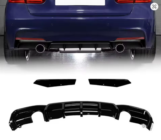 BMW 3 serie F30/F31 2012-2018 M-sport diffusor (Dubbla rör) Blanksvart 5 BMW 3 serie F30/F31 2012-2018 M-sport diffusor (Dubbla rör) Blanksvart - Bild 5