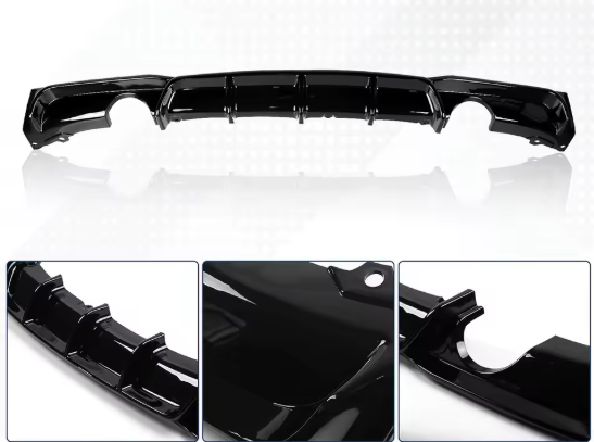 BMW 3 serie F30/F31 2012-2018 M-sport diffusor (Dubbla rör) Blanksvart 4 BMW 3 serie F30/F31 2012-2018 M-sport diffusor (Dubbla rör) Blanksvart - Bild 4