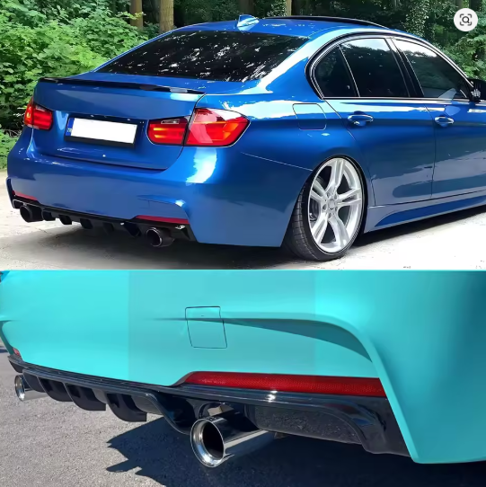 BMW 3 serie F30/F31 2012-2018 M-sport diffusor (Dubbla rör) Blanksvart 3 BMW 3 serie F30/F31 2012-2018 M-sport diffusor (Dubbla rör) Blanksvart - Bild 3