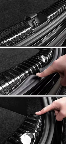 Tesla Model 3/Y 2017-2024 bagageskydd/lastskydd i rostfritt stål - Svart/Kromsilver/"Kolfiber" 13 Tesla Model 3/Y 2017-2024 bagageskydd/lastskydd i rostfritt stål - Svart/Kromsilver/"Kolfiber" - Bild 13