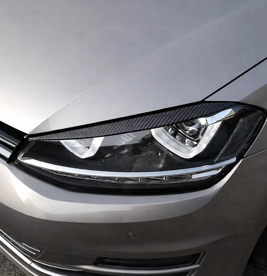 Ögonlock till Volkswagen Golf MK7 2013-2017 - Blanksvart/”Kolfiber” 6 Ögonlock till Volkswagen Golf MK7 2013-2017 - Blanksvart/”Kolfiber” - Bild 6