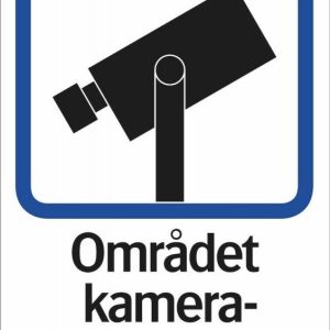 Kameraövervakning Dekal – “Området kamerabevakas” (26 × 20 cm) - Garage etc