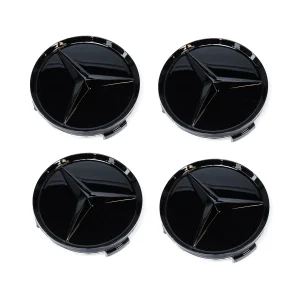 Hem 6 4-pack Mercedes centrumkåpor 75mm – Helsvart