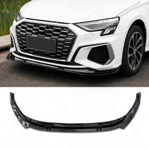 Hem 8 Audi A3/S3 2020-2024 frontläpp splitter - (Blanksvart)