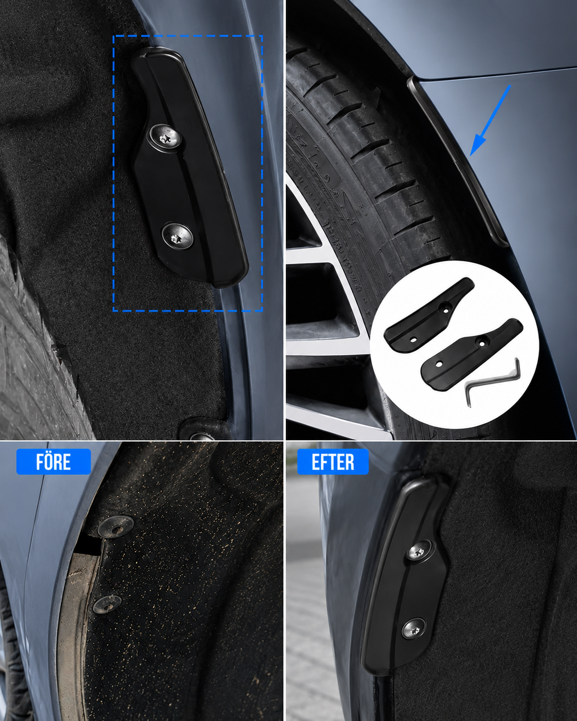 Små stänkskydd till bakre hjulhus för Volvo XC60 2018–2026 (2-pack) 1 Små stänkskydd till bakre hjulhus för Volvo XC60 2018–2026 (2-pack)