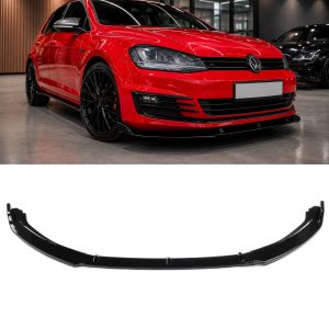 Hem 6 Volkswagen Golf MK7 2014-2017 frontläpp splitter - (Blanksvart)