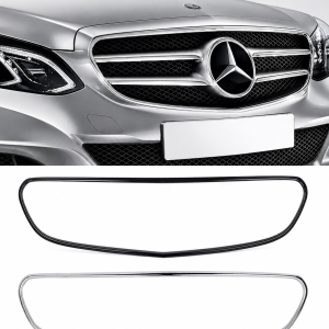Mercedes E-klass W212 2013-2016 grill ram - Blanksvart/krom