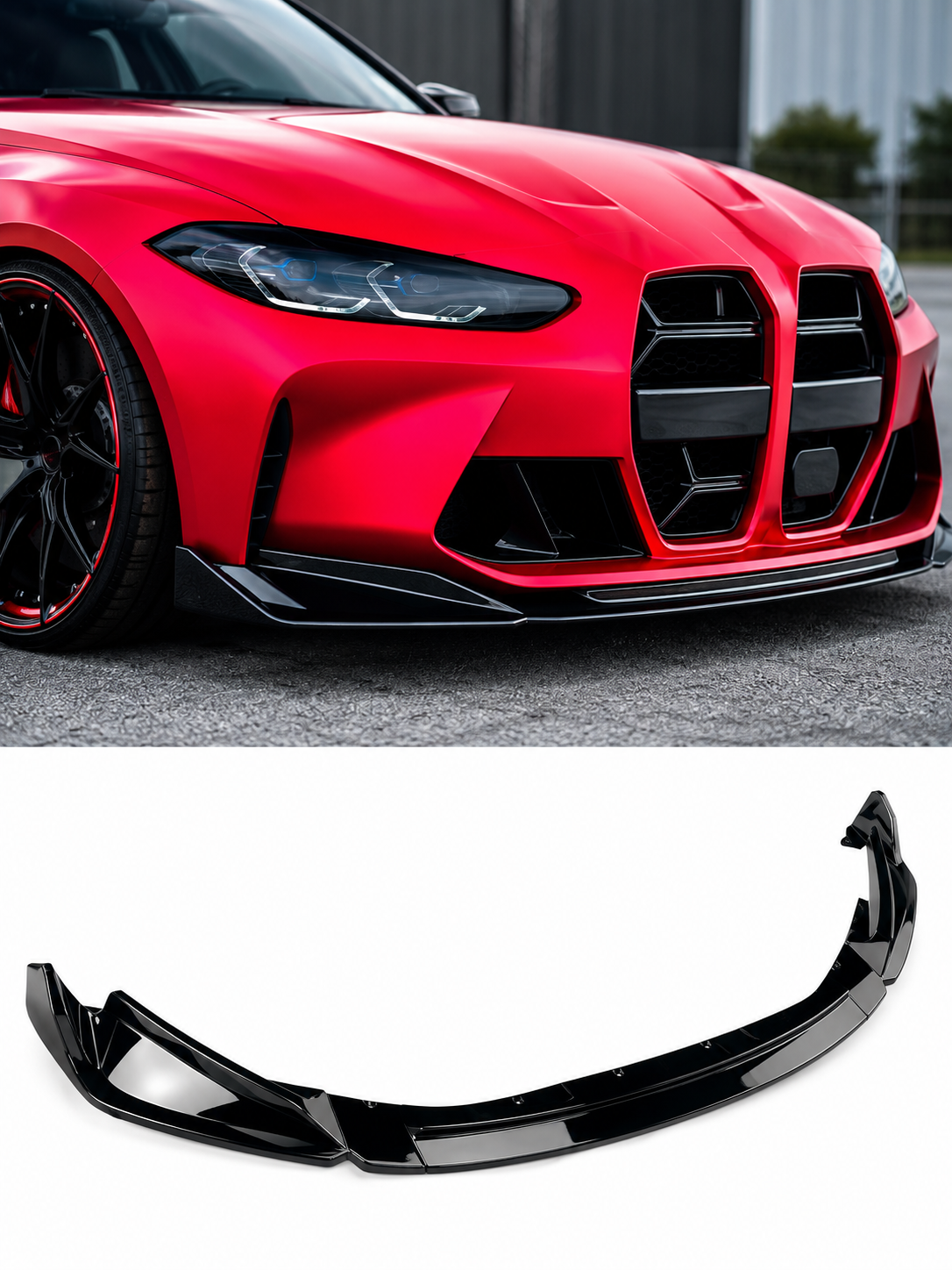 BMW M3 G80 M4 G82 2021-2024 frontläpp splitter - Blanksvart 1 BMW M3 G80 M4 G82 2021-2024 frontläpp splitter - Blanksvart