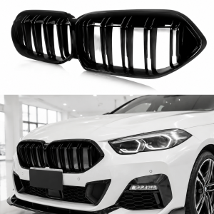 BMW 2-serie F44 2019-2025 njurar/grill dubbelribbad -  Blanksvart