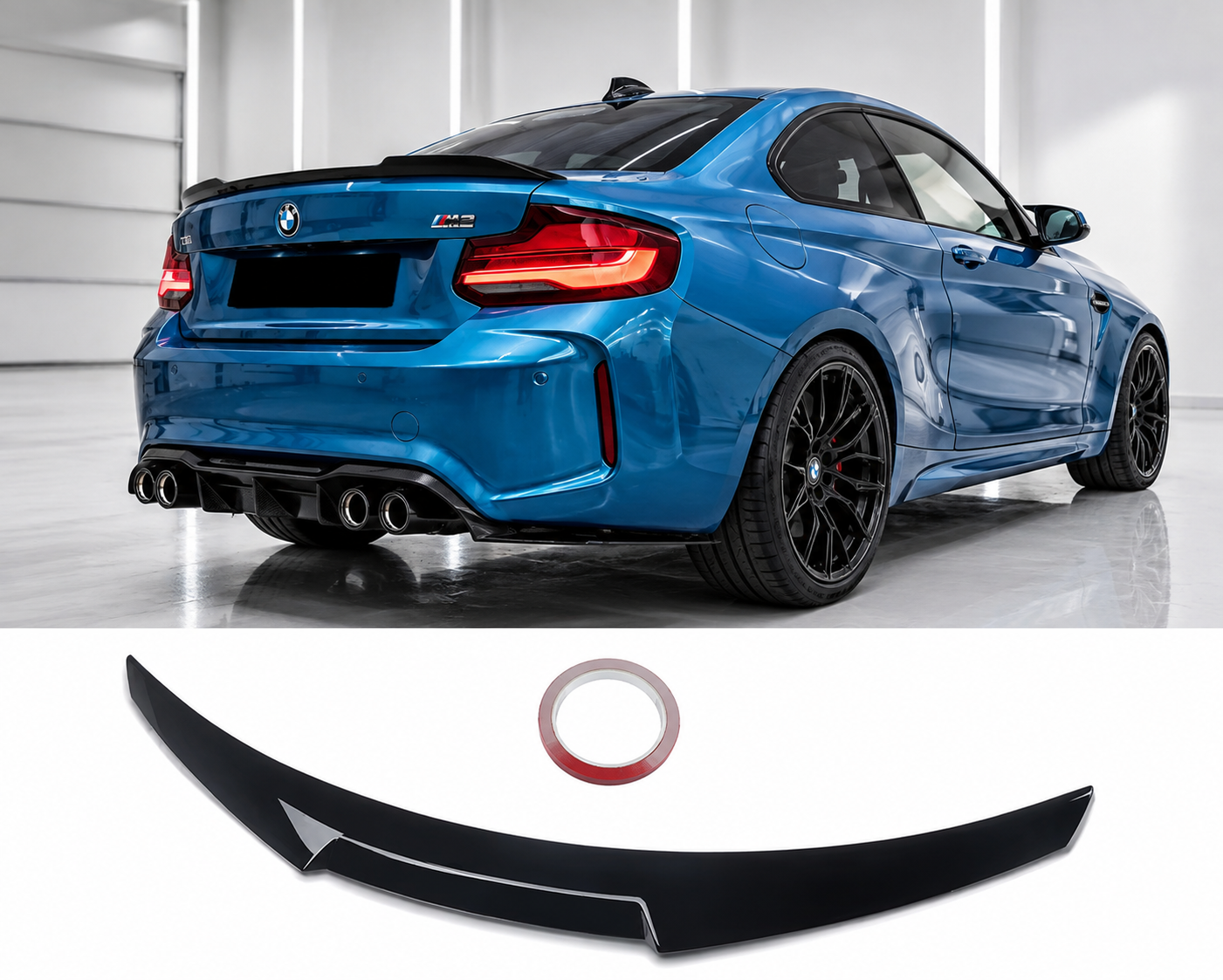 BMW M2 F87 2016-2021 BMW 2-serie F22 2014-2021 spoiler vinge - Blanksvart 1 BMW M2 F87 2016-2021 BMW 2-serie F22 2014-2021 spoiler vinge - Blanksvart