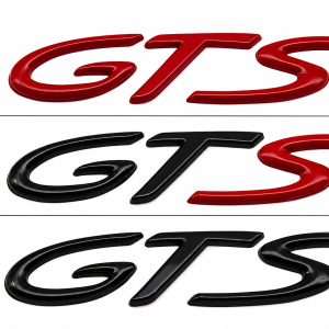Porsche GTS emblem Svart/Röd