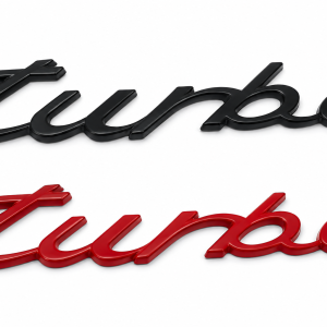 Porsche Turbo emblem svart/röd