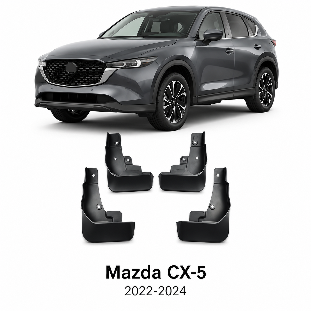 Passande Mazda CX-5 Stänkskydd/Mudflaps 4-pack – Passar 2022-2024 1 Passande Mazda CX-5 Stänkskydd/Mudflaps 4-pack – Passar 2022-2024