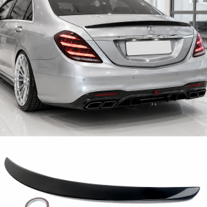 Mercedes S-klass W222 2014-2020 spoiler vinge - Blanksvart