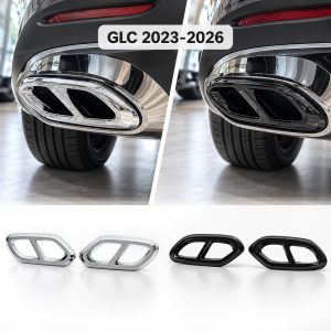Hem 5 Ändrör/Slutrör passande Mercedes GLC 2023-2026 (Avgaskåpa) – Svart & Silver