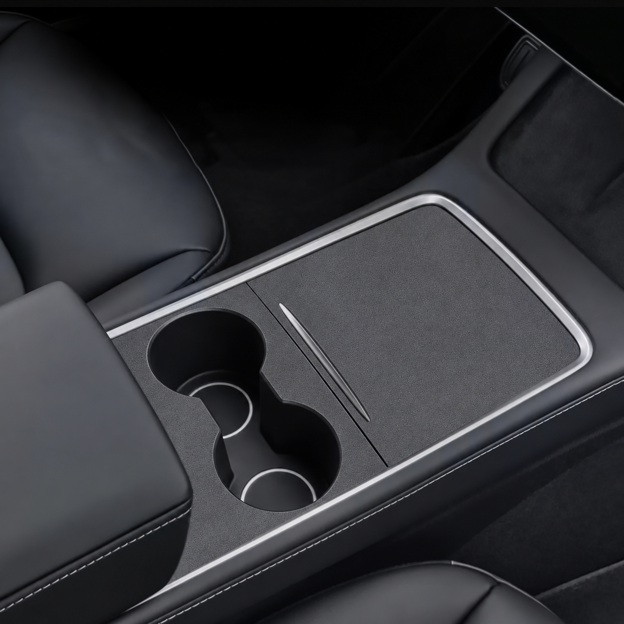 Färdigskuren vinyl passande Tesla model 3/Y – Mittkonsol skydd i "Alcantara" & "Kolfiber" (Enkel montering) 9 Färdigskuren vinyl passande Tesla model 3/Y – Mittkonsol skydd i "Alcantara" & "Kolfiber" (Enkel montering) - Bild 9